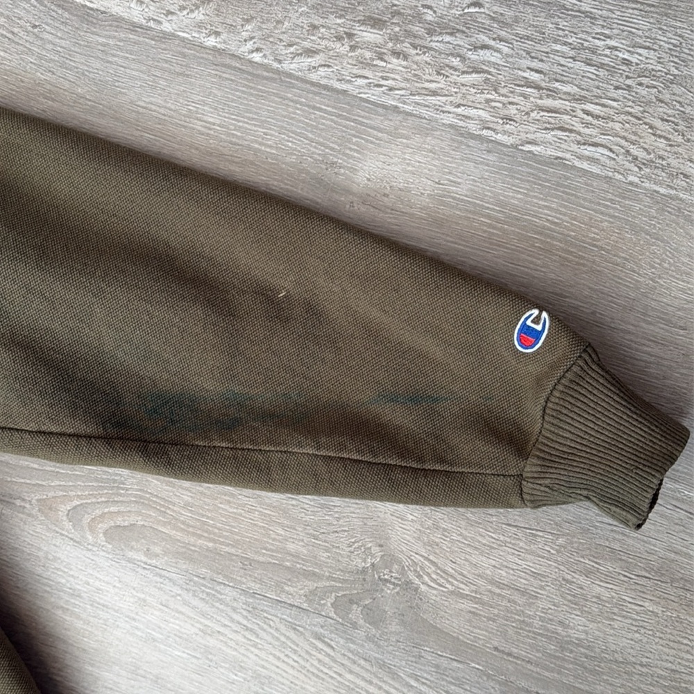 Vintage army green Champion pullover sweatshirt USA made medium *stain* - Picture 11 of 13